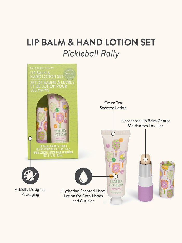 Pickleball Rally Lip Balm & Hand Lotion Set