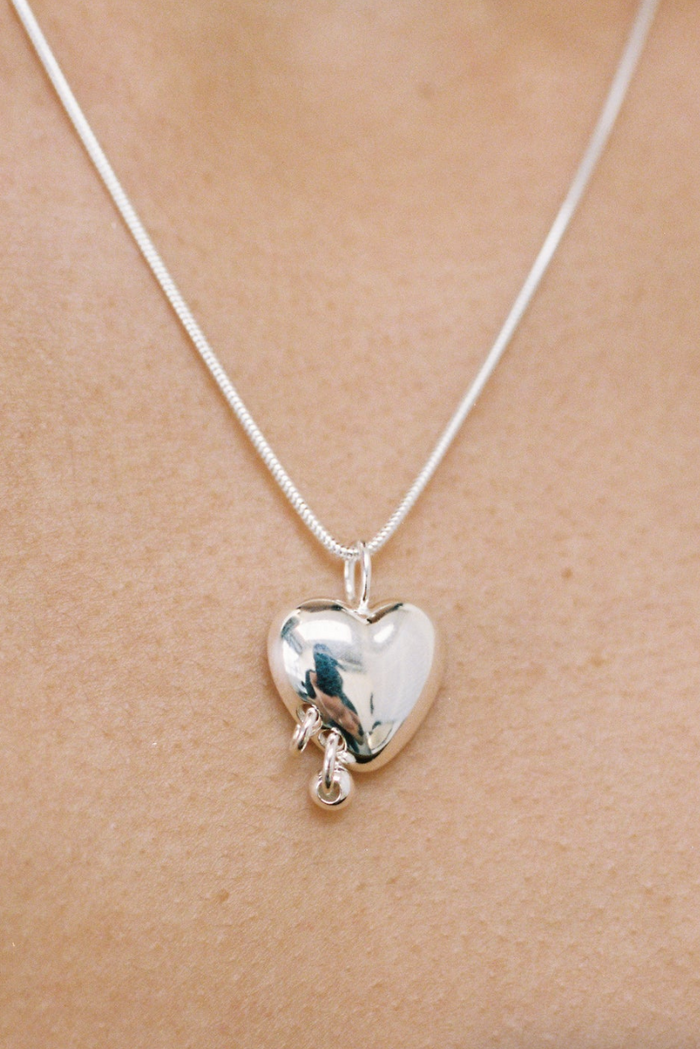 Pierced Heart Necklace (Sterling Silver)
