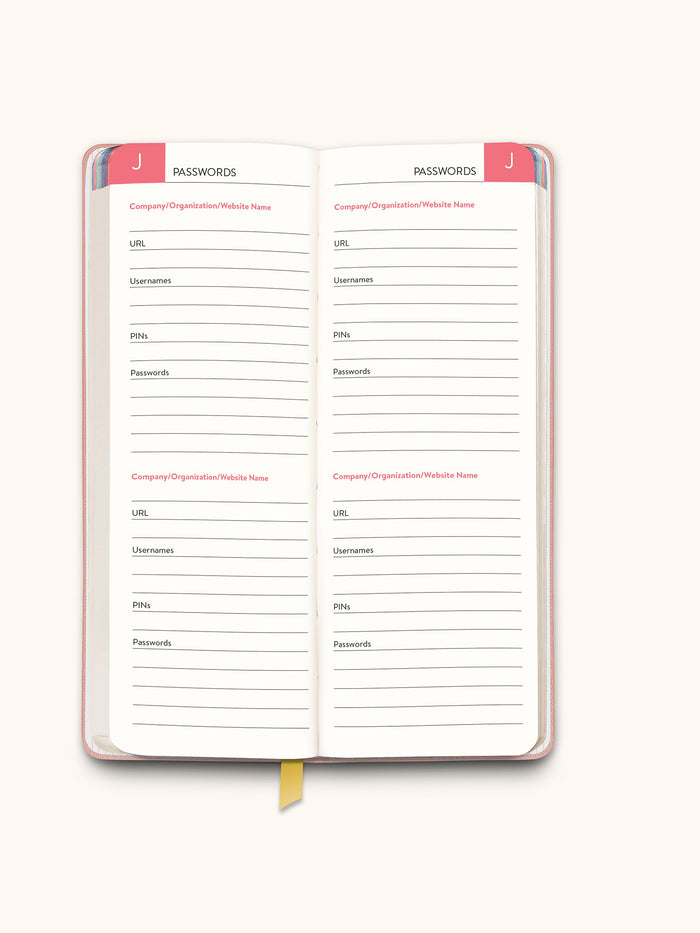 Pink Password Jotter Journal