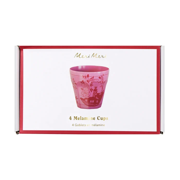 Pink Vintage Botanical Reusable Cups (x 4)