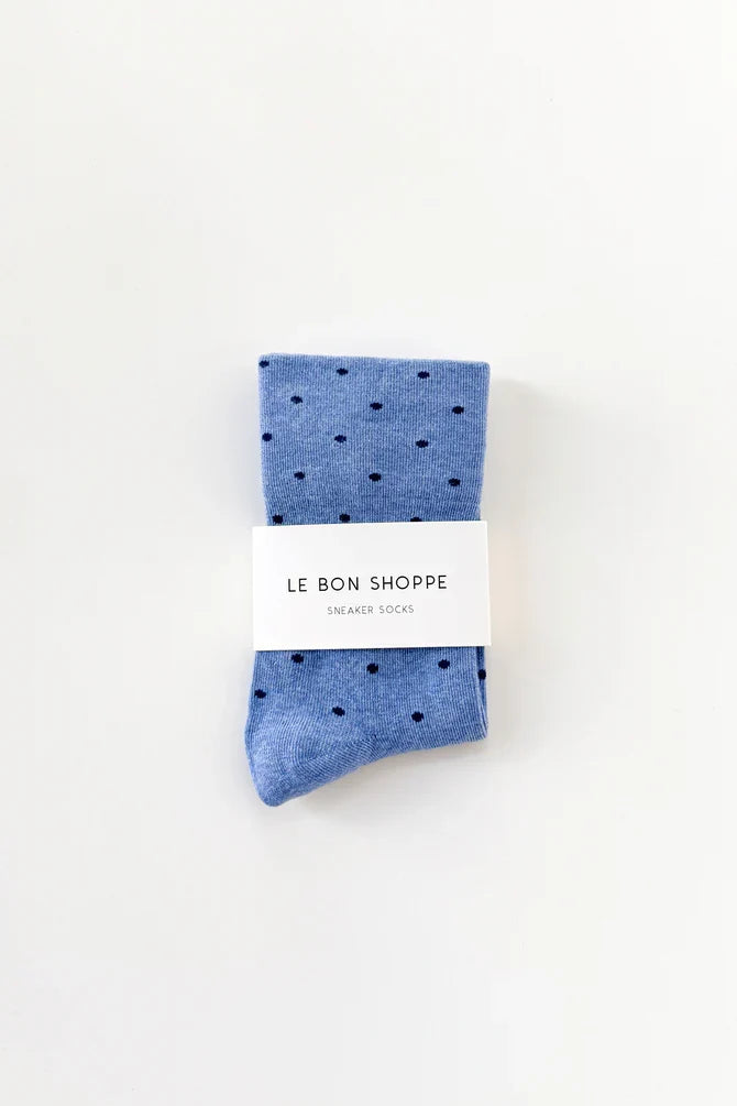 Polkadot Sneaker Socks (Blue/Navy)
