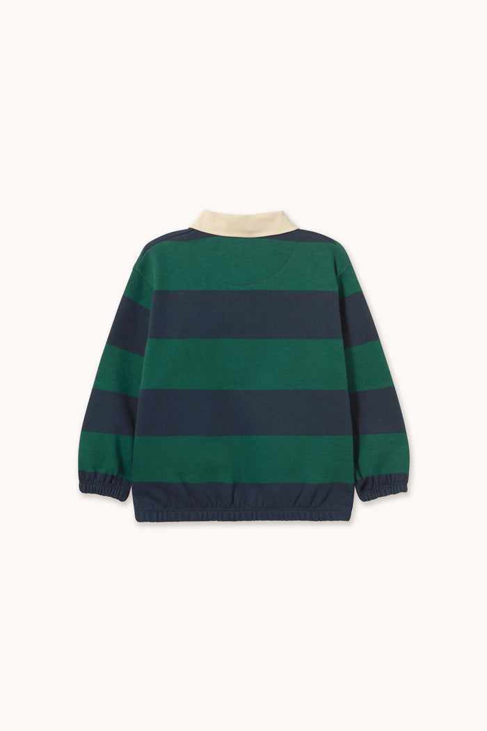 Polo Sweatshirt (Navy Stripes)