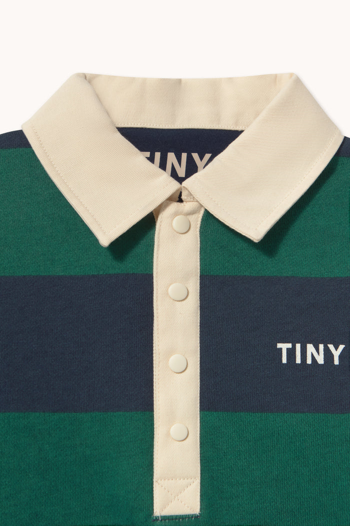 Polo Sweatshirt (Navy Stripes)