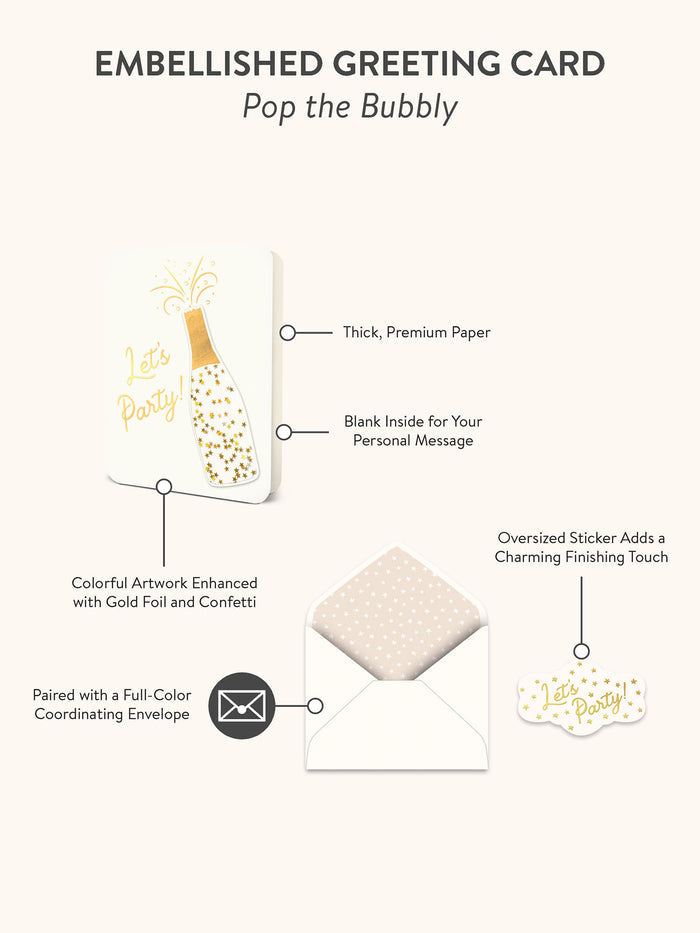 Pop the Bubbly Deluxe Greeting Card