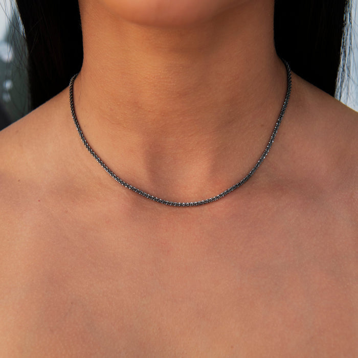 Popcorn Necklace in Black - 2mm