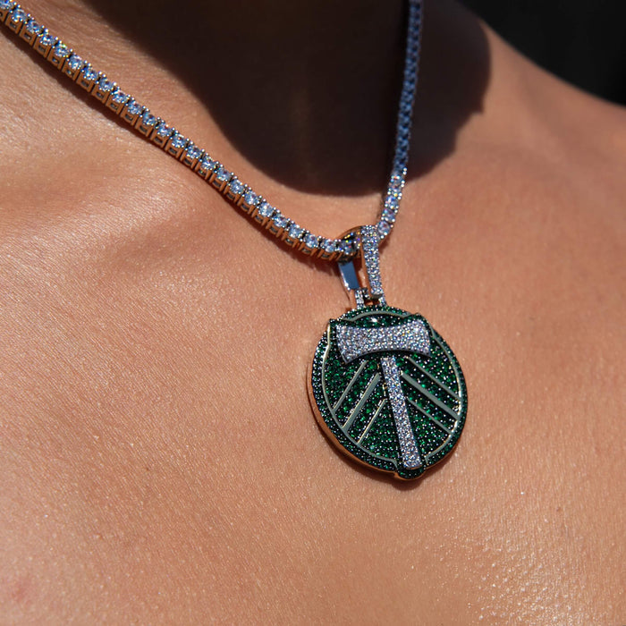 Portland Timbers Official MLS Logo Pendant in White Gold
