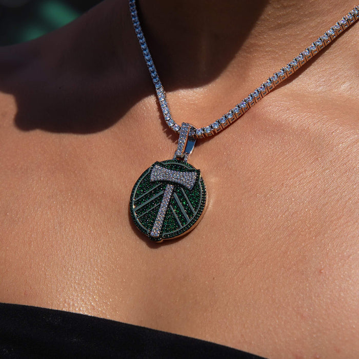 Portland Timbers Official MLS Logo Pendant in White Gold