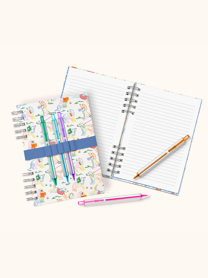 Posh Pups Harper Split-Spiral Notebook & Pen Set