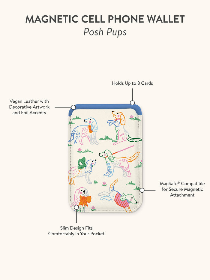 Posh Pups Magnetic Cell Phone Wallet