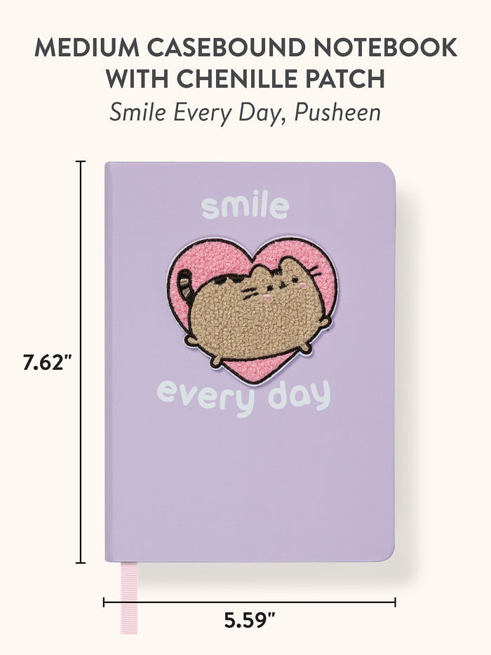 Pusheen Smile Every Day Chenille Patch Medium Casebound Notebook
