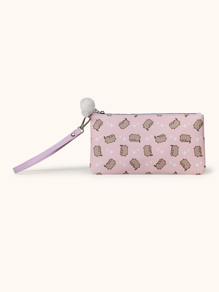 Pusheen Sparkles Medium Pencil Pouch with Wrist Strap & Decorative Pull