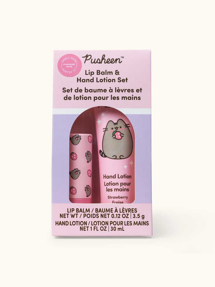 Pusheen Sweet Strawberry Lip Balm & Hand Lotion Set