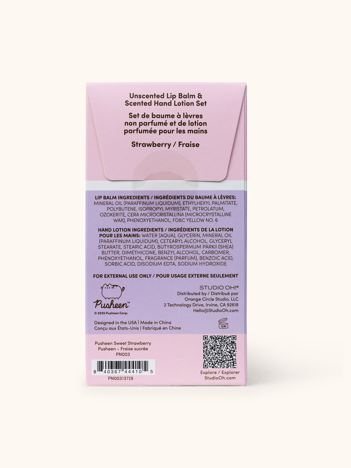 Pusheen Sweet Strawberry Lip Balm & Hand Lotion Set
