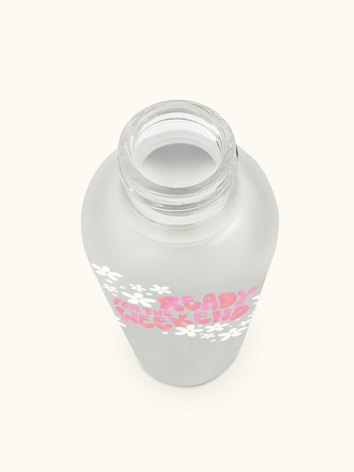 Ready for the Weekend Glass Water Bottle with Straw