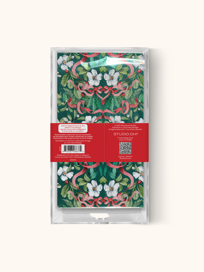 Red Ribbon Christmas Guest Towel Set
