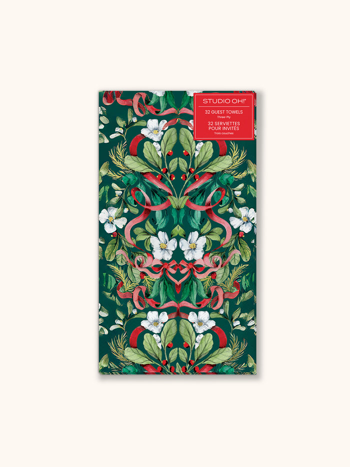 Red Ribbon Christmas Guest Towels