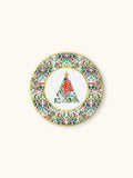 Red Ribbon Christmas Paper Dessert Plate