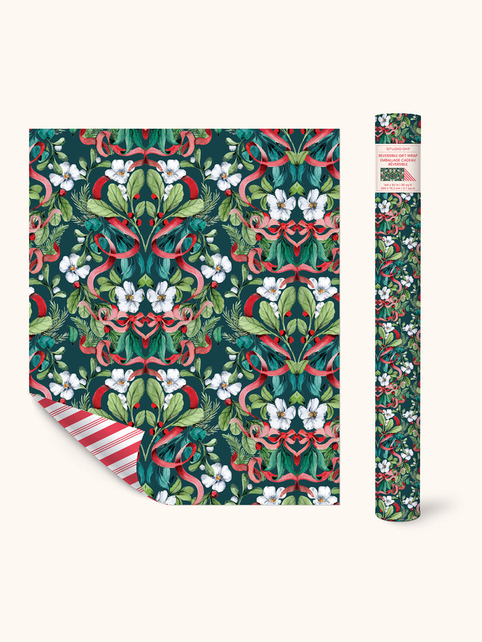 Red Ribbon Christmas Reversible Gift Wrap