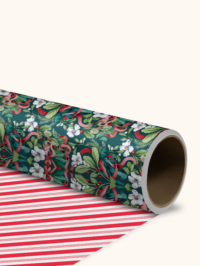 Red Ribbon Christmas Reversible Gift Wrap