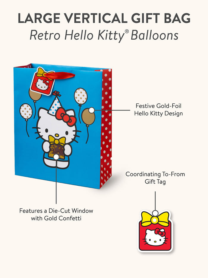Retro Hello Kitty Balloons Large Gift Bag