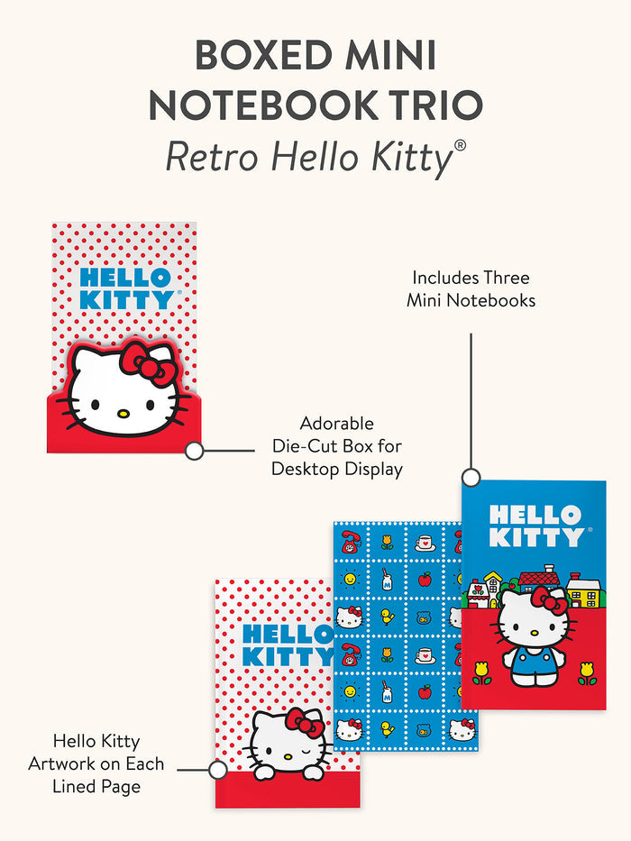 Retro Hello Kitty Boxed Mini Notebook Trio