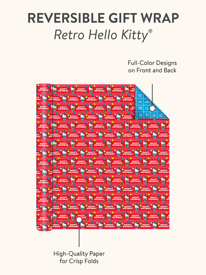Retro Hello Kitty Reversible Gift Wrap