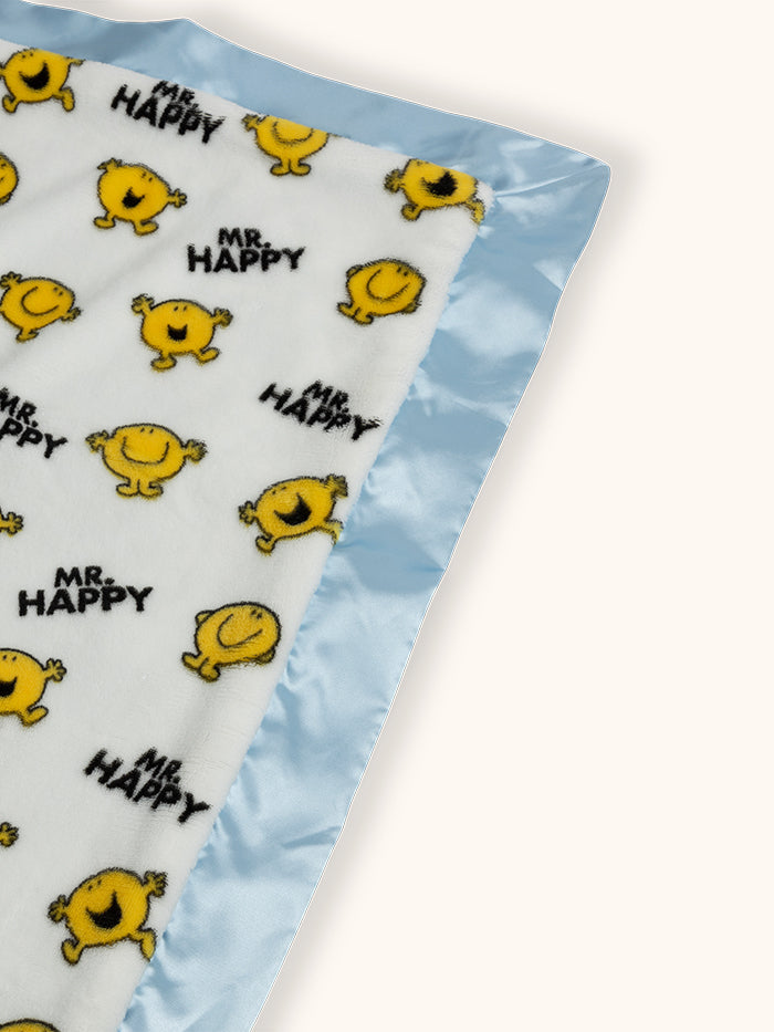 Mr. Happy Reversible Blanket with satin corner