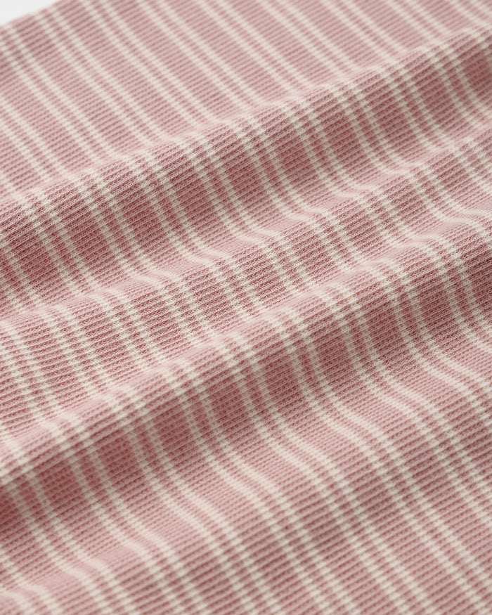 Ribbed Baby Jumpsuit (Dusty Rose Microstripe)