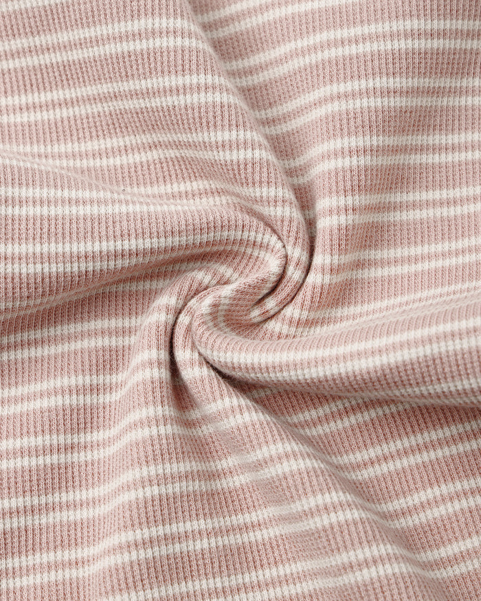 Ribbed Onesie Set (Dustry Rose Microstripe + Fall Ditsy)