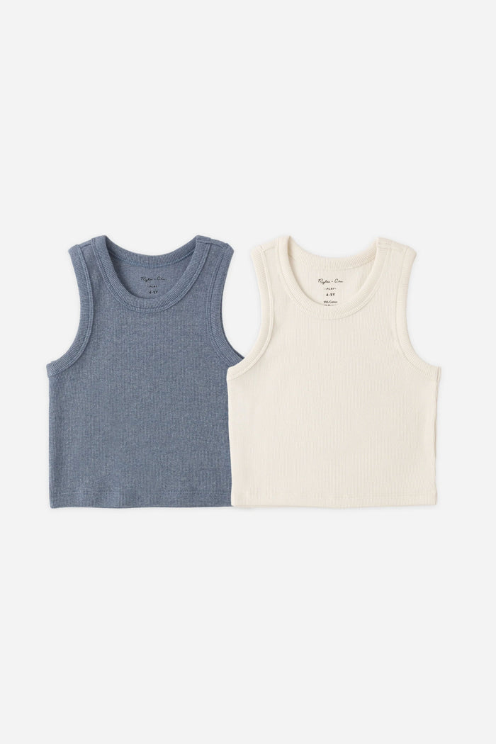 Ribbed Tank Set (Natural/Marine)