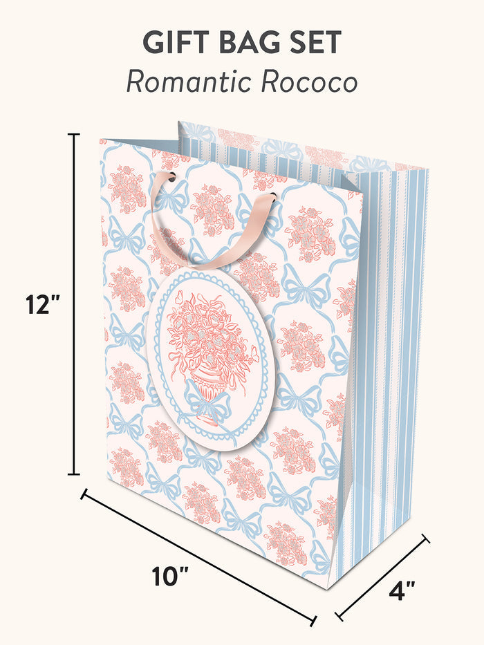 Romantic Rococo Large Vertical Die-Cut Gift Bag with Tissue