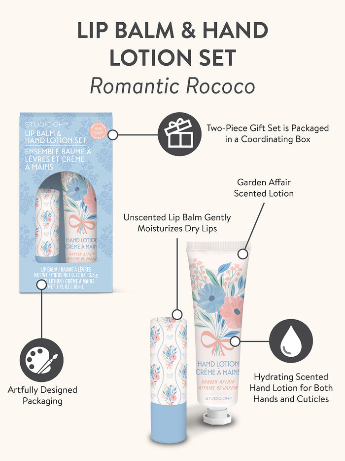Romantic Rococo Lip Balm & Hand Lotion Set