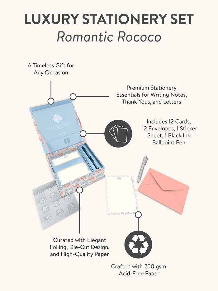 Romantic Rococo Luxury Stationery Set