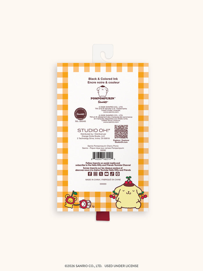 Sanrio Pompompurin Cherry Picnic Soft-Touch Gel Pen Set