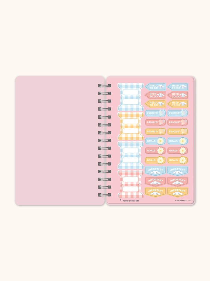 Sanrio Sweet Daisies Cinnamoroll Agatha Notebook with Pocket & Stickers