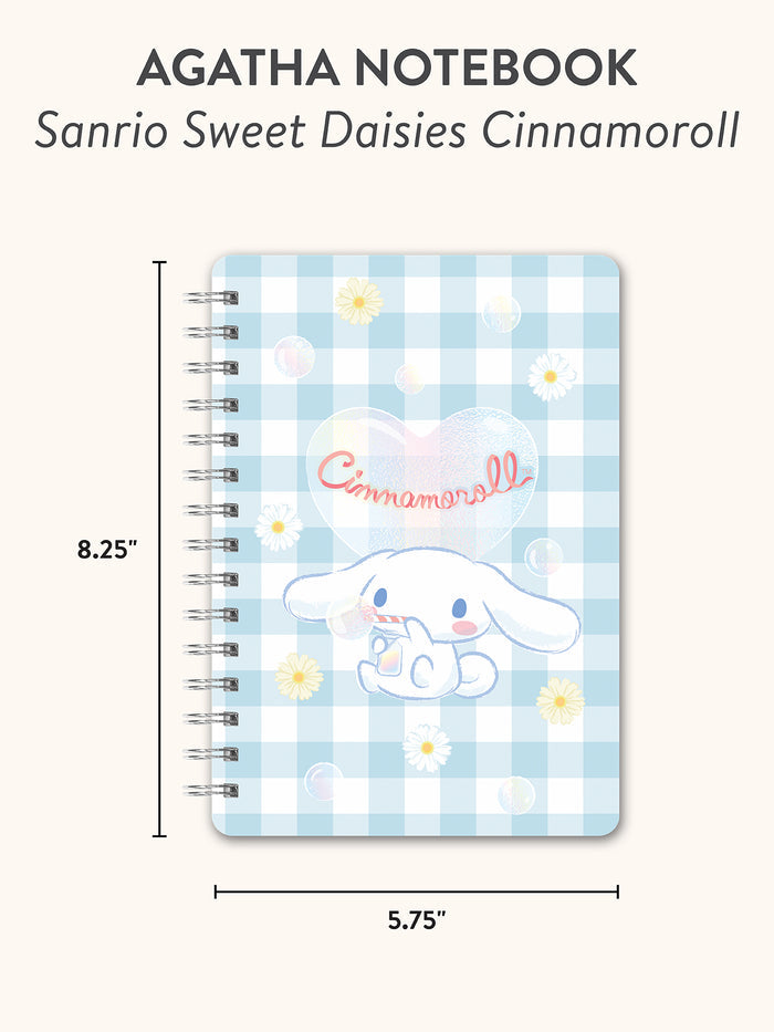 Sanrio Sweet Daisies Cinnamoroll Agatha Notebook with Pocket & Stickers