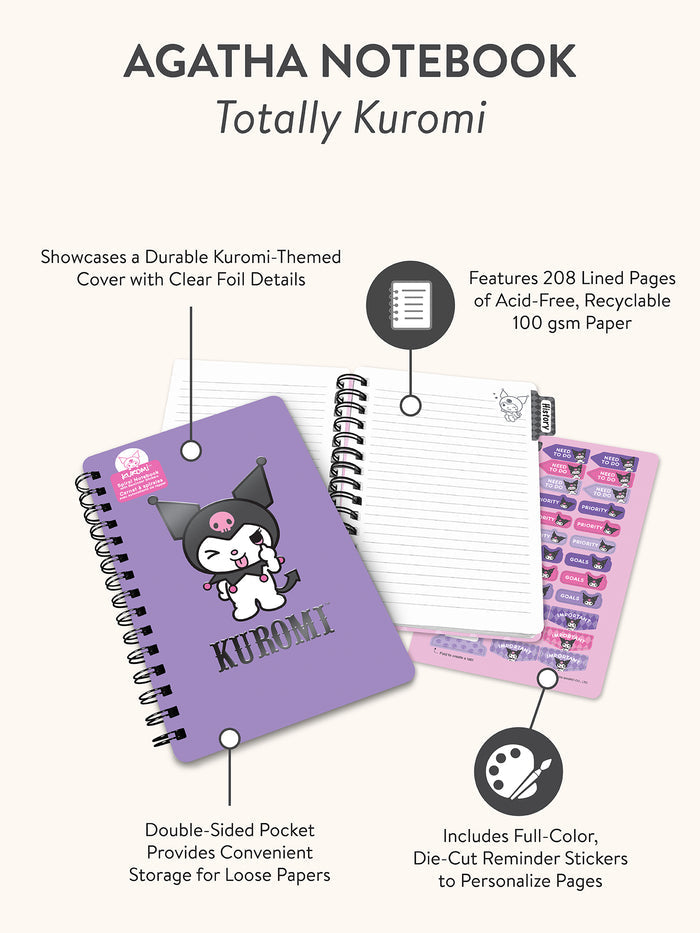 Sanrio Totally Kuromi Agatha Notebook with Sticker Sheet