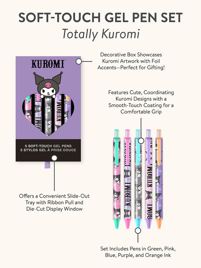 Sanrio Totally Kuromi Soft-Touch Gel Pen Set