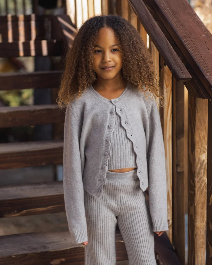 Scallop Cardigan (Dusty Blue)