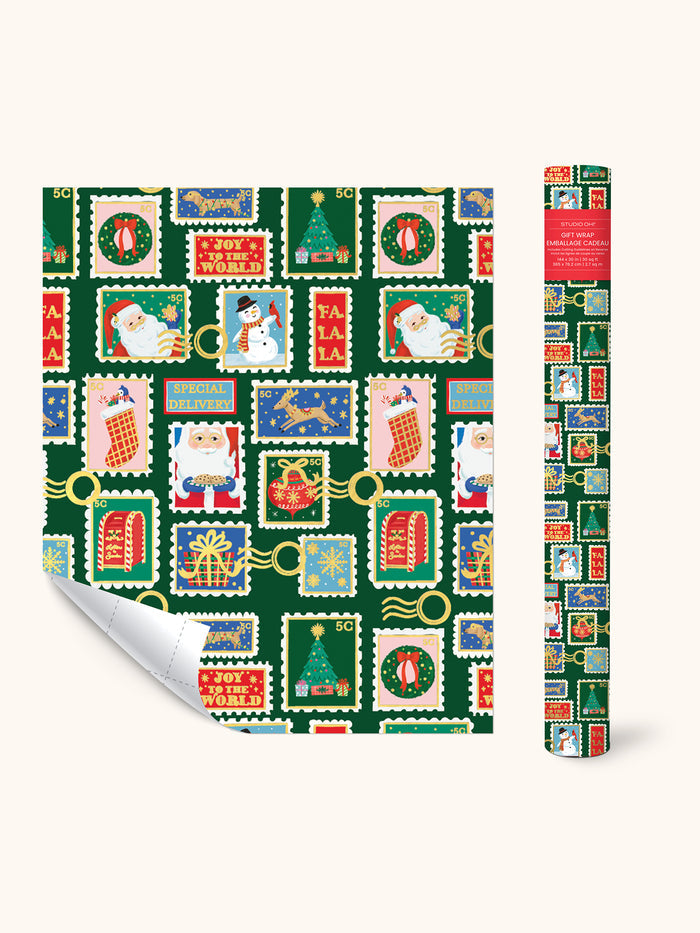 Seasonal Stamps Christmas Gift Wrap