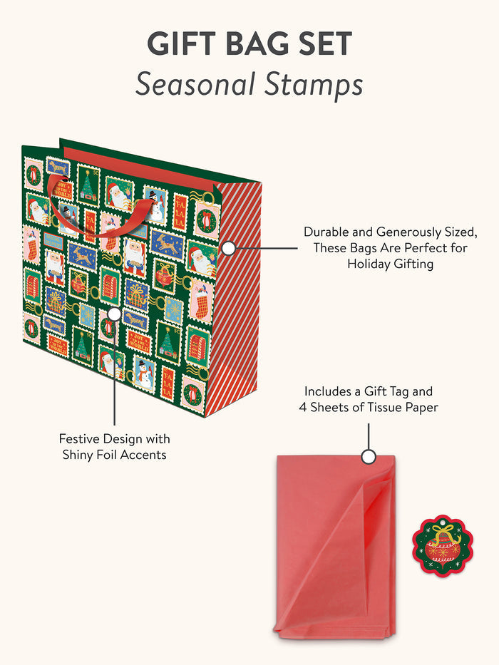 Seasonal Stamps Large Gift Bag Set