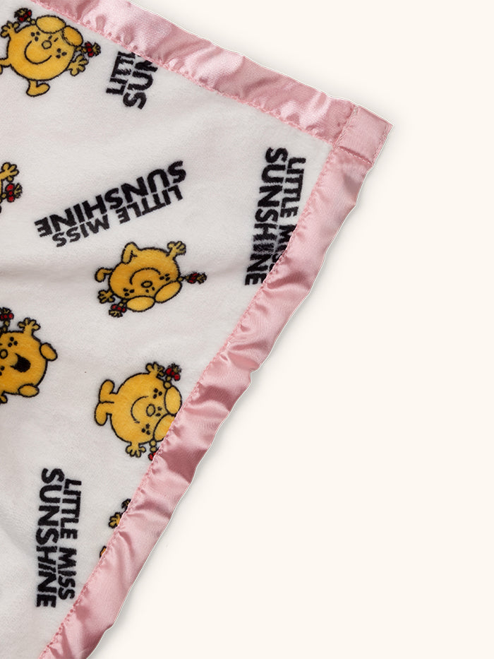 Little Miss Sunshine security blanket with satin corner