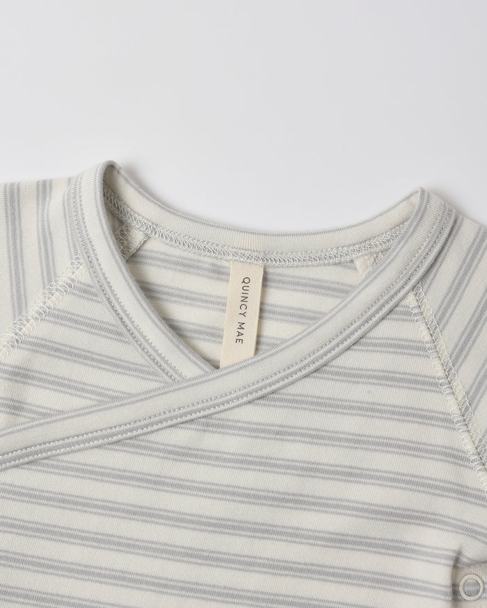 Side Snap Onesie + Pant Set (Cloud Stripe)