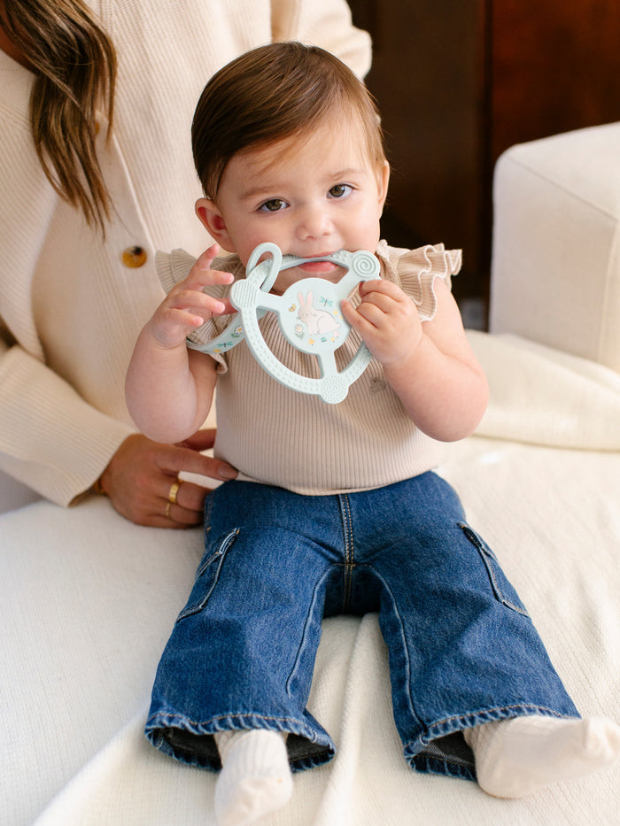 Silicone Teether Rings with Detachable Clips - Bunny Hollow