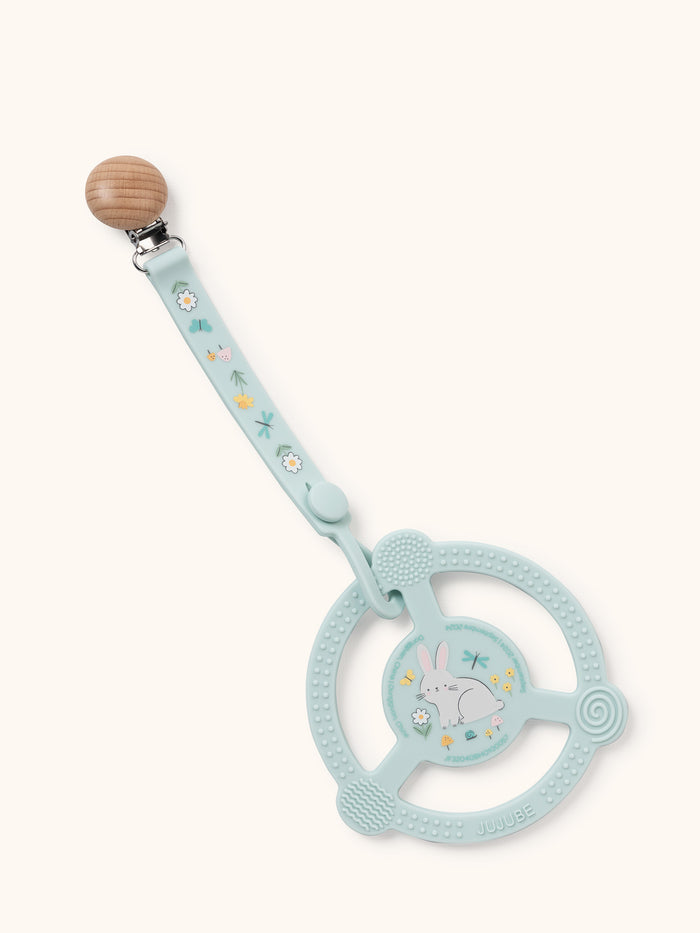 Silicone Teether Rings with Detachable Clips - Bunny Hollow