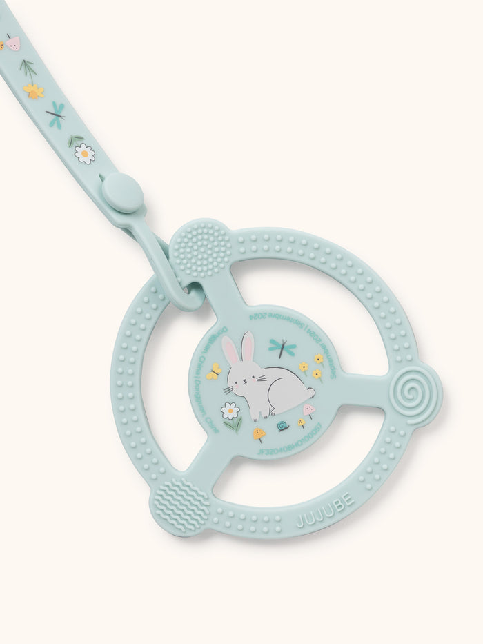 Silicone Teether Rings with Detachable Clips - Bunny Hollow