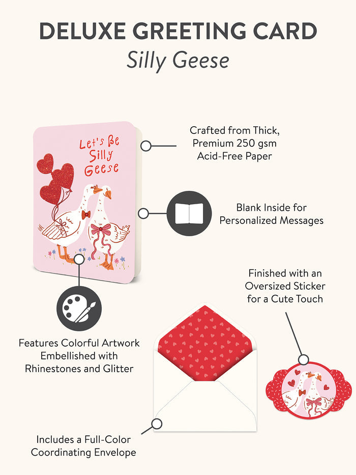 Silly Geese Deluxe Greeting Card