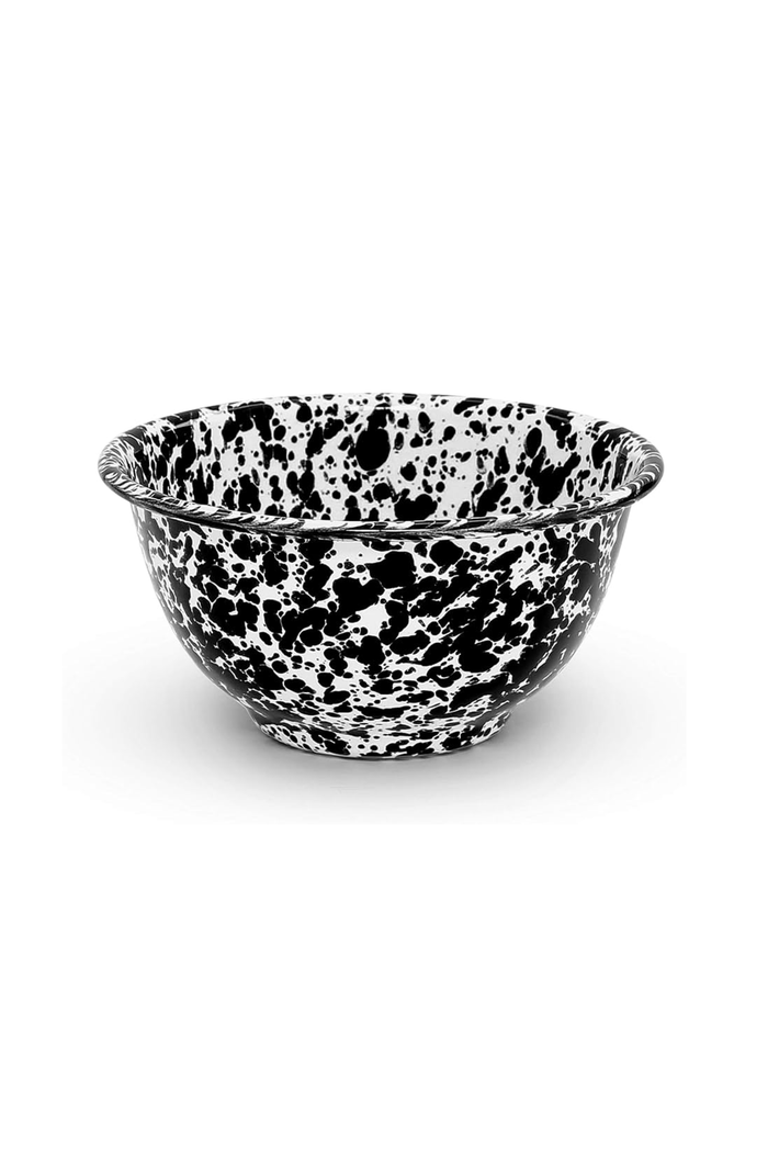 Small Footed Bowl (Black Splatter)