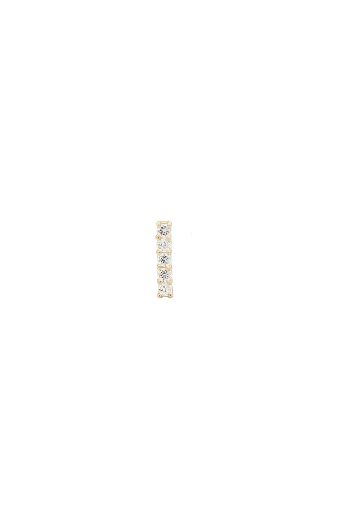 Solid Gold CZ Bar Stud (Various)