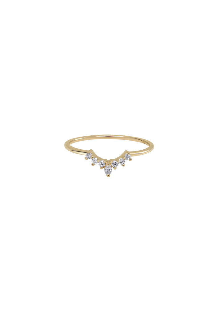 Solid Gold CZ Tiara Ring (Various)